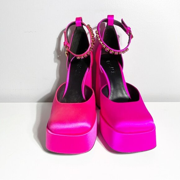 NWT VERSACE Medusa Aevitas Satin Single Platform Pumps Size 38 - Picture 3 of 9